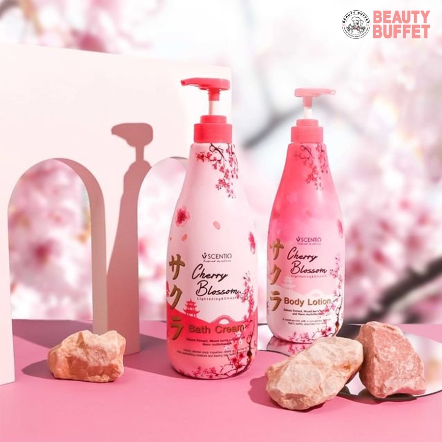 Dưỡng thể dưỡng ẩm làm sáng và mịn da Scentio Cherry Blossom 700ml