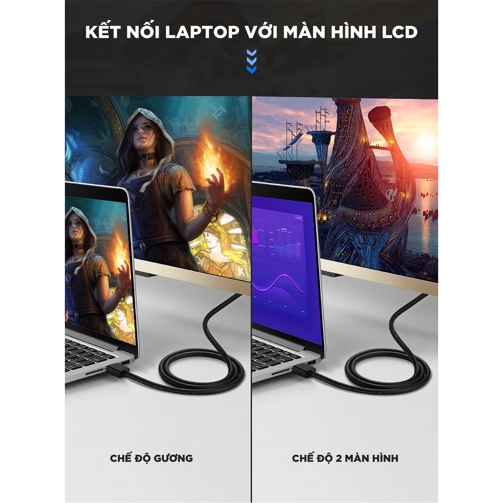 Dây HDMI 1.4 thuần đồng 19+1, độ dài từ 1-5m UGREEN HD104