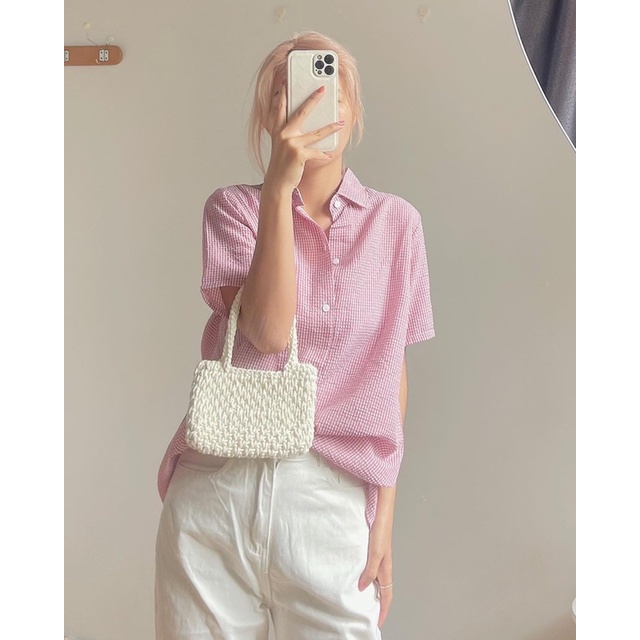 Áo sơ mi xốp xẻ lưng 425