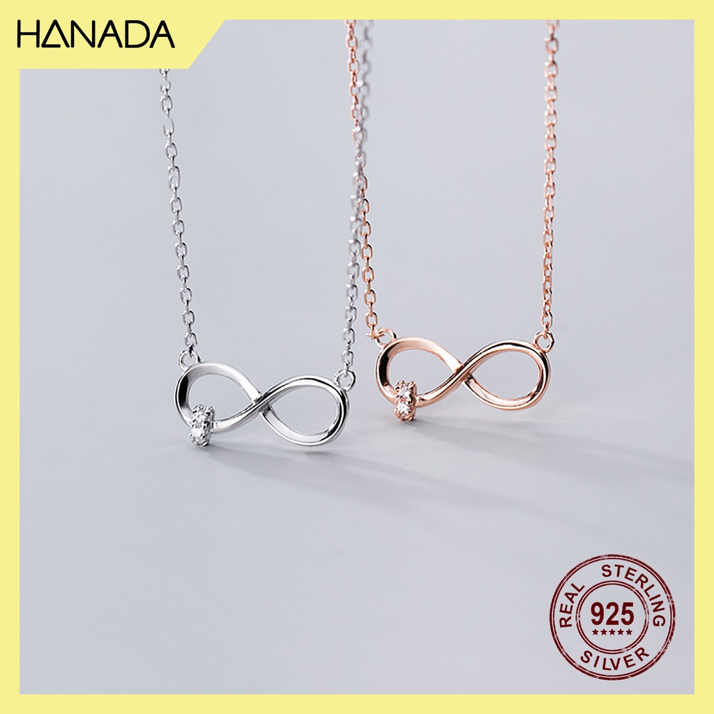 Dây Chuyền Bạc 925 Hanada 0764 Vô Cực Vòng Đá Nhỏ H9