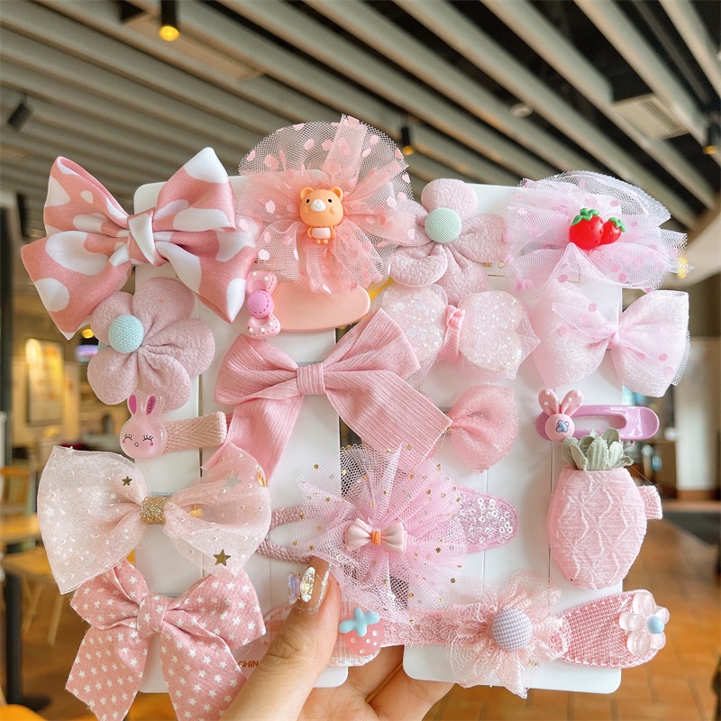 Set 9-10 kẹp tóc xinh xắn phong cách Hàn Quốc cho bé yêu