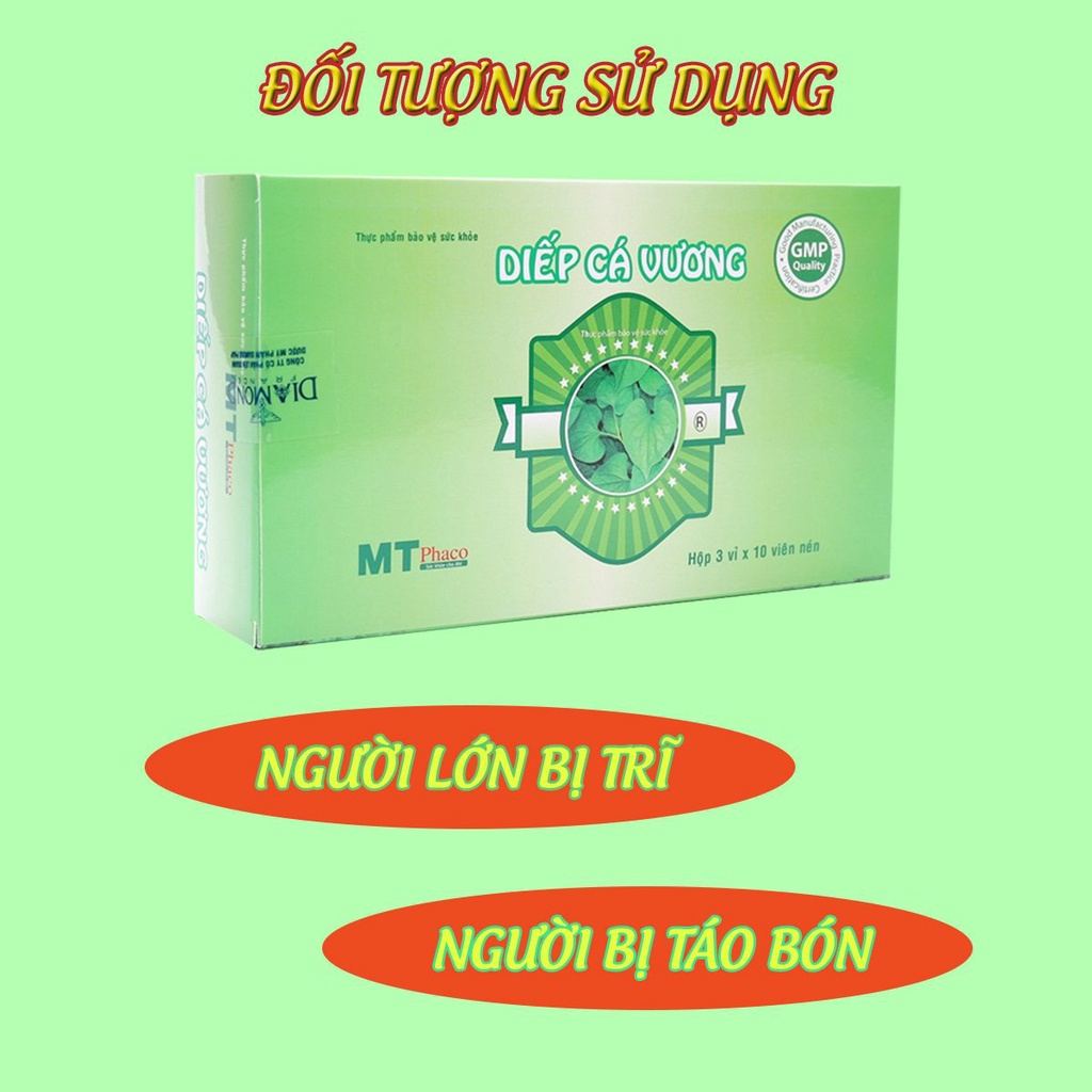 Diếp Cá Vương Hộp 30 Viên Giúp Nhuận Tràng Hỗ Trợ Giảm Các Triệu Chứng Của Trĩ