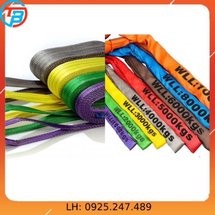 Dây cáp vải cẩu hàng 2 Tấn - bản 50mm - Hệ số 5:1 - 5 Mét CÁP THÉP Thái Bình VinàN