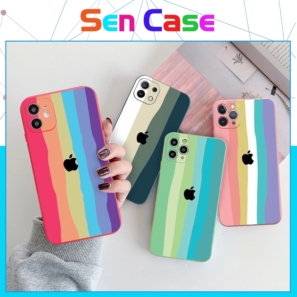 Ốp Lưng Iphone Cầu Vồng Cạnh Vuông Mềm. Ốp Lưng Iphone 5/5s/6/6plus/6s/6splus/7/7plus/8/8plus/x/xr/xs/11/12/pro/max