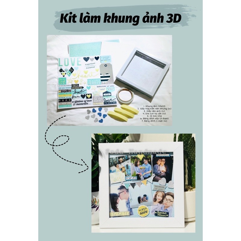 [ Sâu lòng 1 cm] SET Kit làm khung ảnh nổi