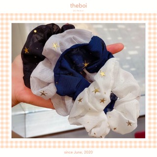 Cột Tóc Vải Scrunchies Hoạ Tiết Sao Dễ Thương Ulzzang