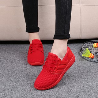Giày Nữ Đỏ Đen 3 Viền