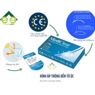 {Quà tặng x3} Kính áp tròng cận thị MediClear chống UV siêu mềm mỏng 0.05mm xx Úc – Trong suốt (tặng khay+ bộ đeo lens)