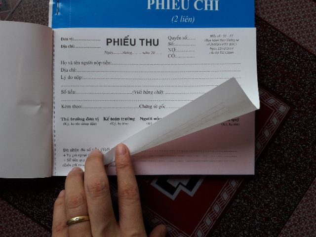 Phiếu thu chi A5 2 liên 60 tờ -100 tờ