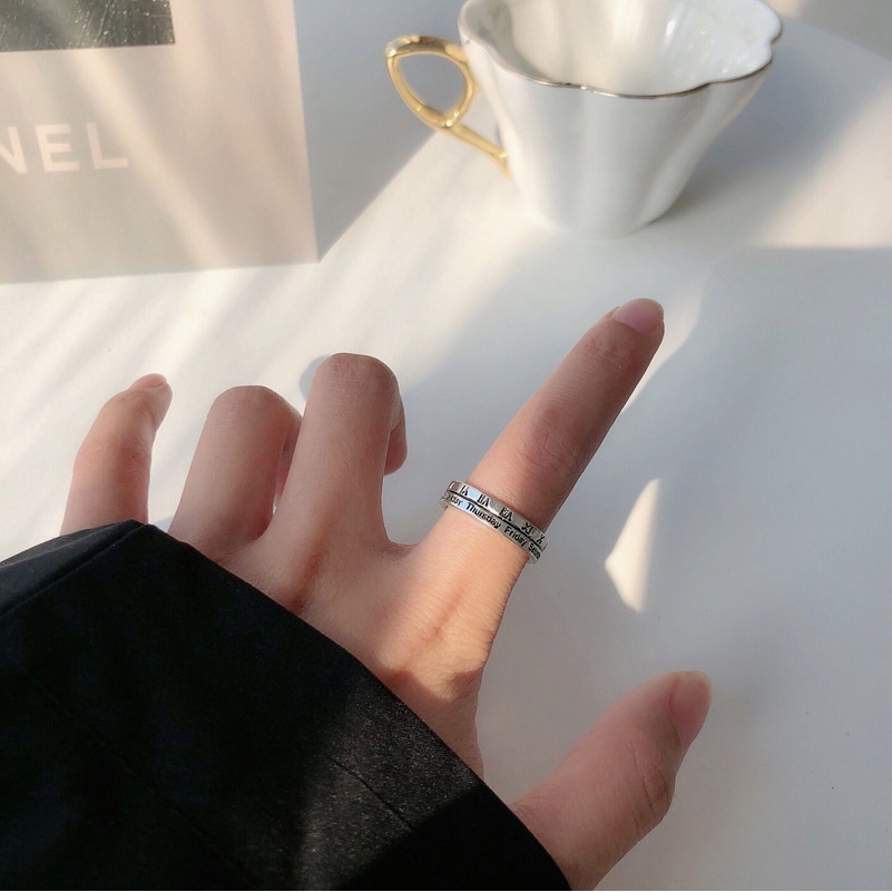 Nhẫn Đeo Tay Khắc Số La Mã Thời Trang Unisex