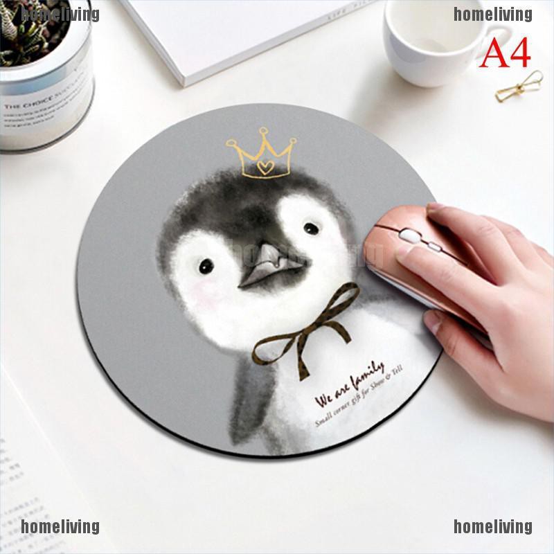 Miếng lót chuột cao su hình tròn chống trượt in chữ hoạt hình dễ thương