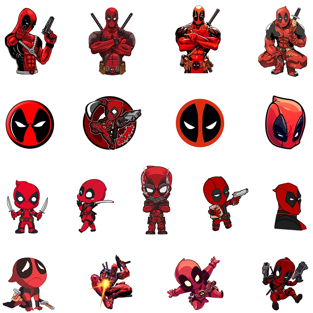 Bộ 10/35 Miếng Dán Hình Deadpool Chống Thấm Nước