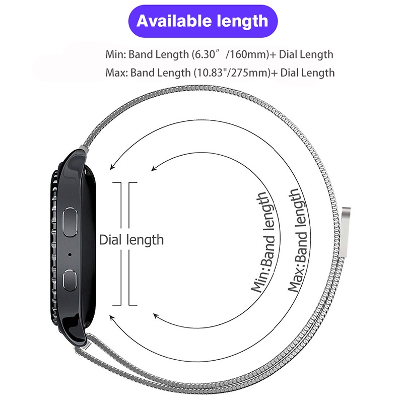 Dây Đeo 20 22mm Cho Samsung Watch Active 2 40/44mm Galaxy 3/4 Classic 45/42mm Gear S3 HUAWEI GT Milanese