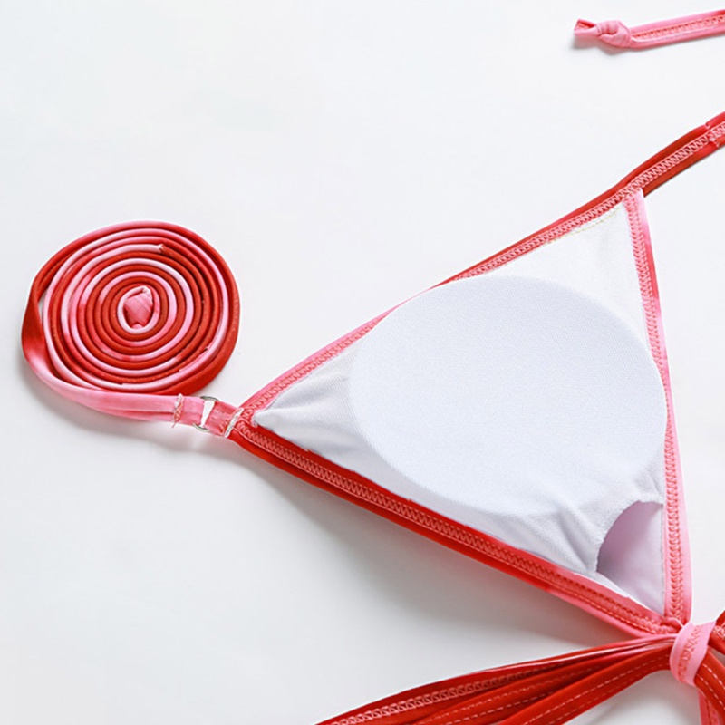 Set bikini 3 mảnh in họa tiết hoa nhuộm màu gợi cảm cho nữ gồm áo, quần tắm dây và xà rông