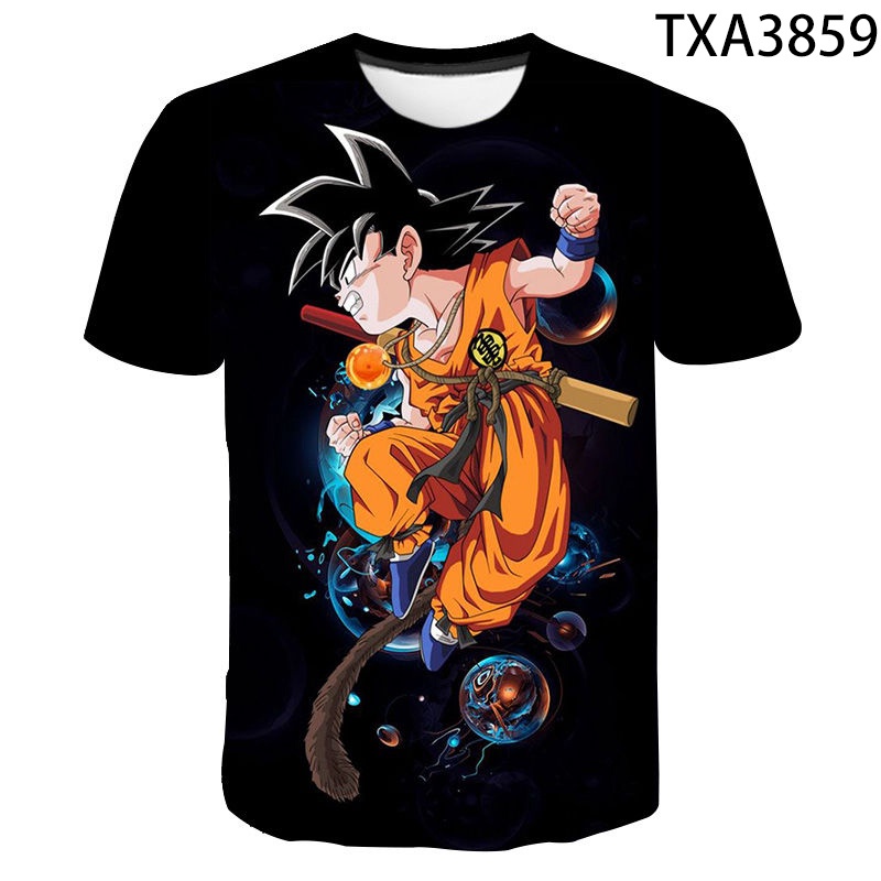 Mới Áo Thun Tay Ngắn In Hình Goku Dragon Ball Thời Trang Mùa Hè Cho Nam Và Nữ