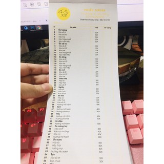 In Phiếu Order Cho Quán Nhậu/Nhà Hàng