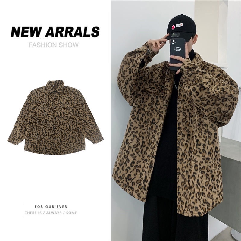 Áo Khoác Hoạ Tiết Da Báo Hai Màu Unisex