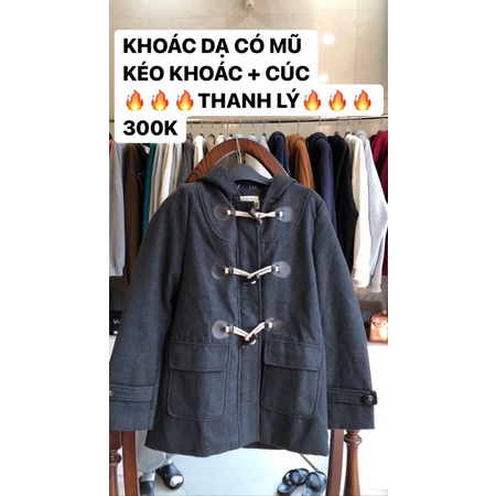 KHOÁC DẠ CÚC SỪNG DÀY DẶN CÓ MŨ CÓ KHOÁ KÉO PHONG CÁCH HÀN QUỐC ẢNH THẬT