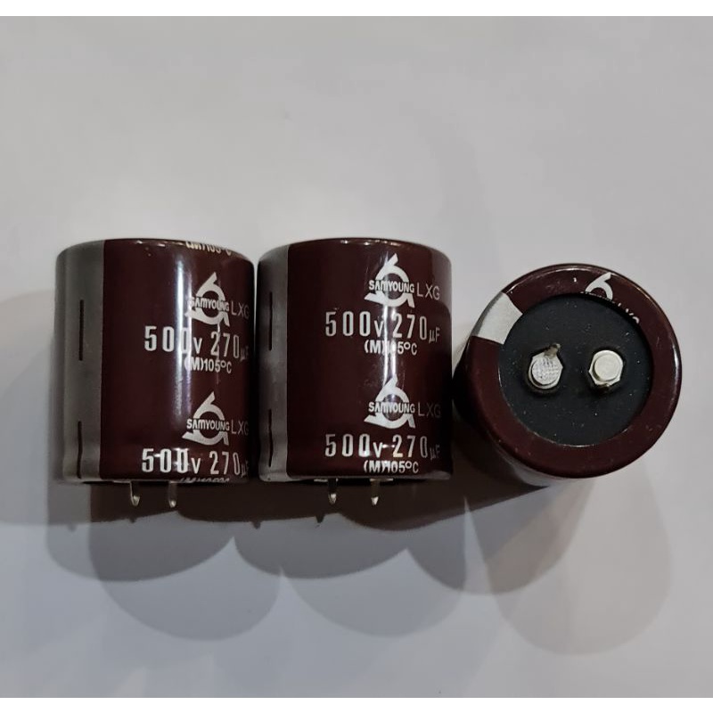 Tụ Lọc Nguồn 500V 270uF Chân Cứng 3.2×3.9cm