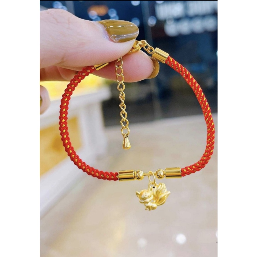 VÒNG CHỈ ĐỎ HỒ LY VÀ NG 24 K