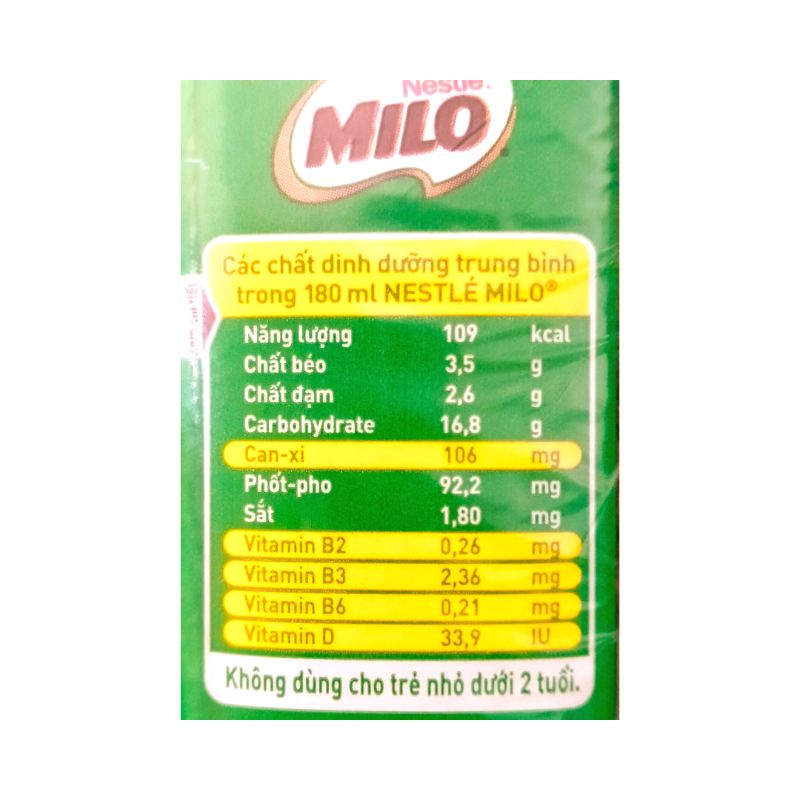 Lốc 8 hộp sữa Milo lúa mạch 180ml