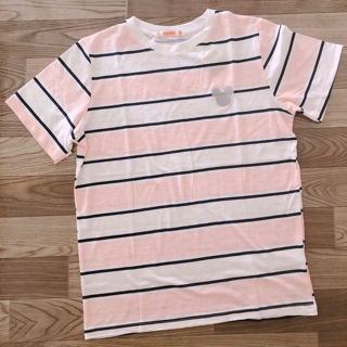 Áo sọc hồng thêu Mickey