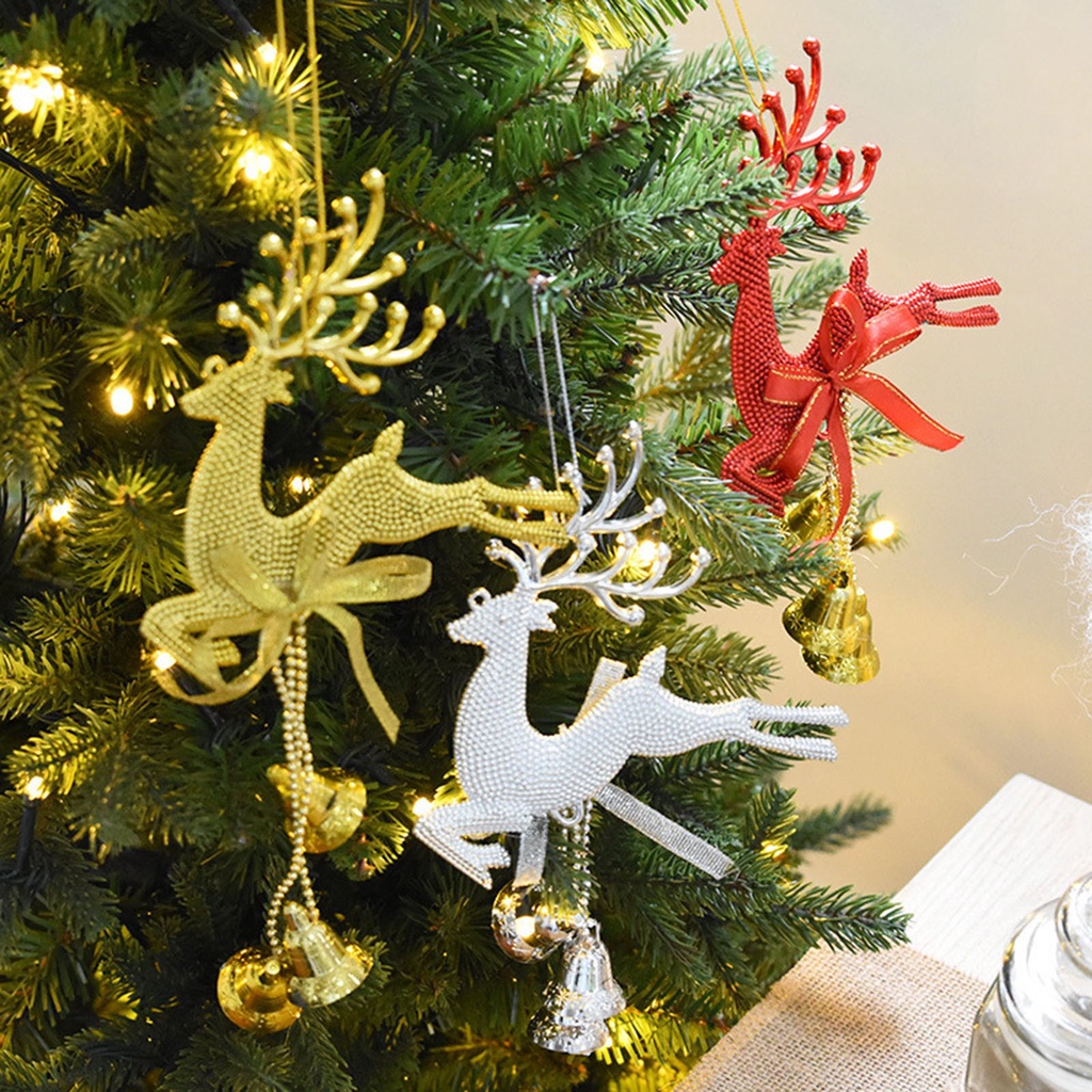 Phụ kiện chú hươu nhiều màu dùng để treo trang trí cây thông Noel