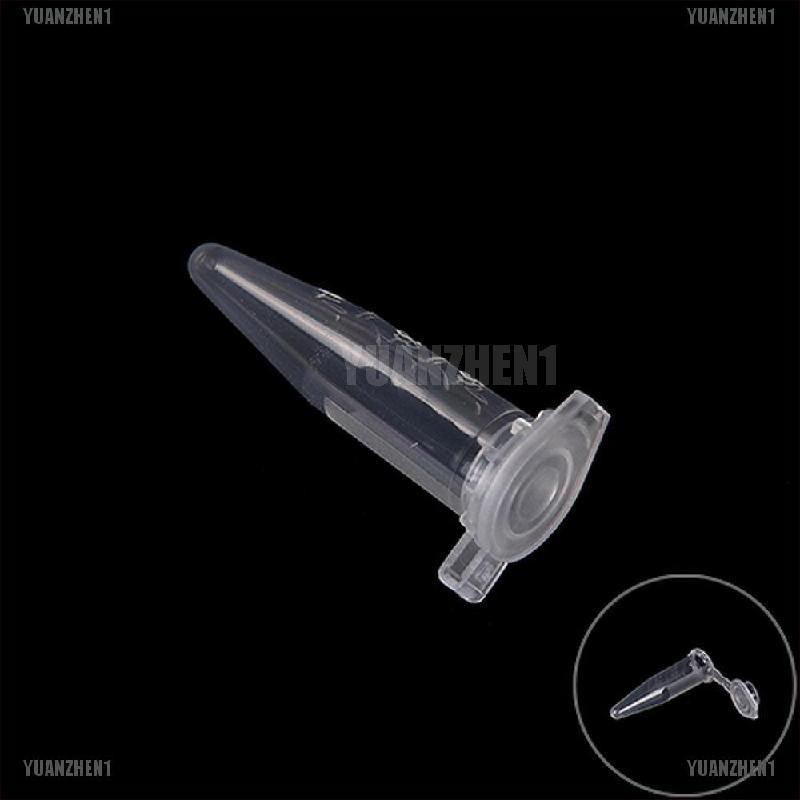 【YUANZHEN1】50X0.5ml Lab Clear Micro Plastic Test Tube Centrifuge Vial Snap Cap