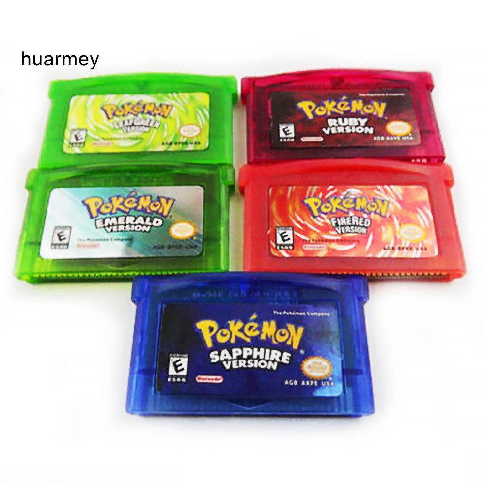 ♗HU Sapphire/Emerald/Fire Red/Leaf Green/Ruby Pokemon Game Card Cartridge for GBA