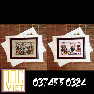 Cặp Tranh Đông Hồ - Chơi cá - Chơi chim