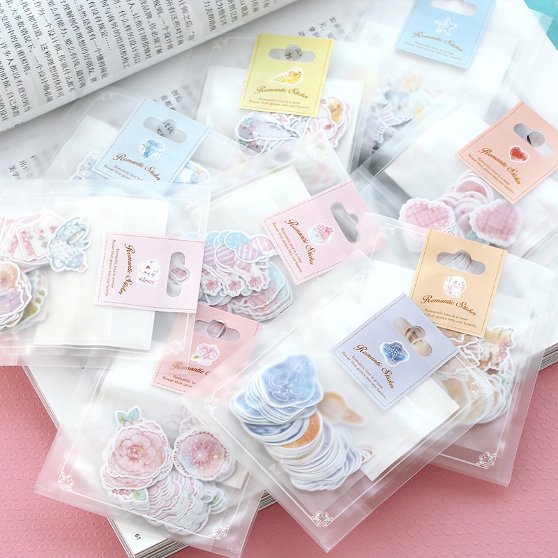 PeachBộ 70 Miếng Dán Màu Nước Trang Trí Sổ Tay diy