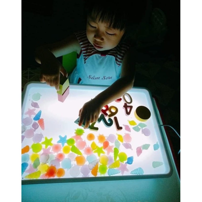 Túi đá phát sáng, mica màu - chơi cùng bàn phát sáng light box