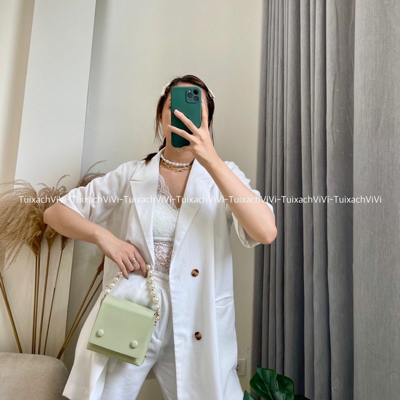 Túi Hộp Mini Đính Hạt Cườm Nữ ViVi - Túi Đeo Chéo Kiểu Dáng Mới Lạ Đi Tiệc Đi Chơi Đều Dễ Thương [Clip &amp; Ảnh thật]