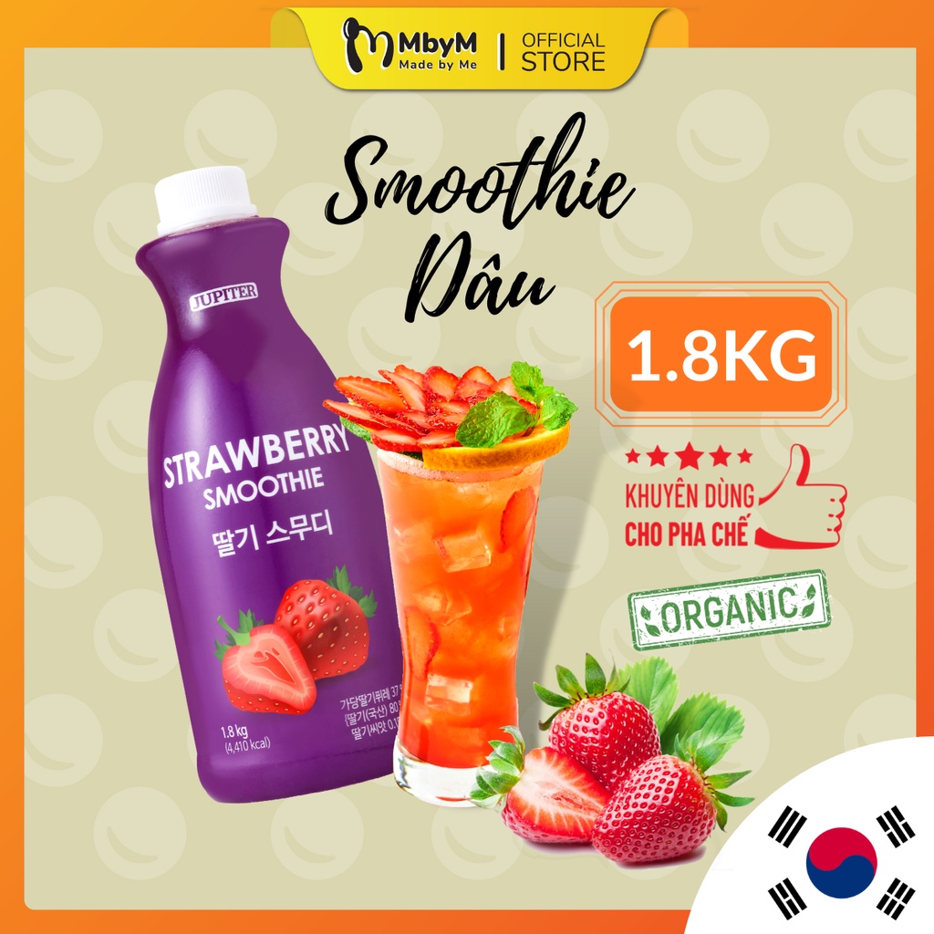 Smoothie Dâu Strawberry làm trà trái cây, đá xay, soda thay thế Sinh tố Syrup Siro Puree  - JUPITER