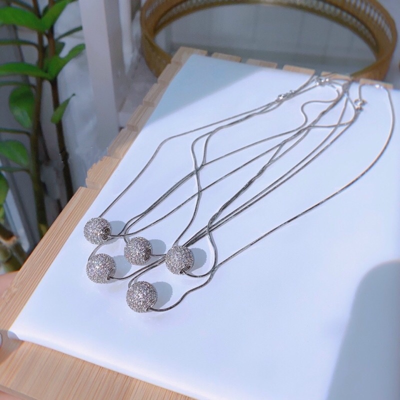 Dây chuyền mì charm hạt châu gắn đá bền màu trang sức Kami MC29