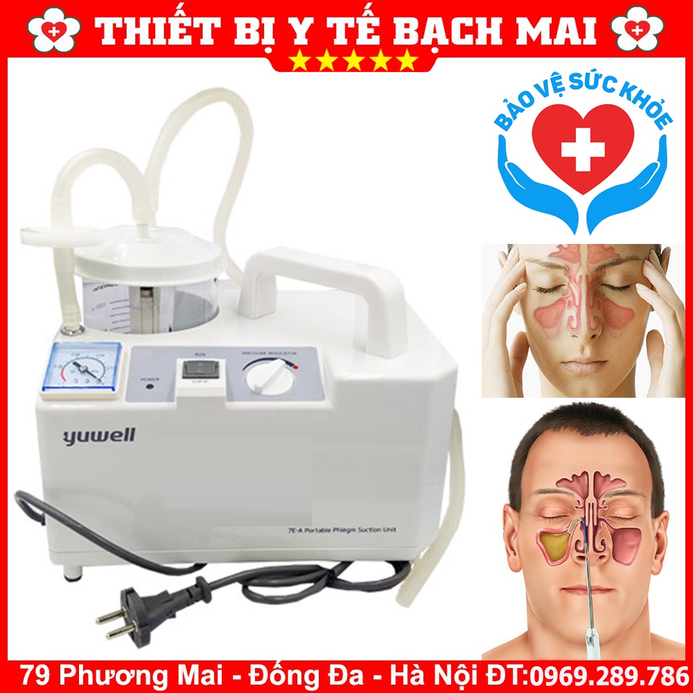 [Cao Cấp] Máy Hút Dịch 1 Bình Yuwell 7E A - Máy Hút Đờm Cho Người Lớn Và Trẻ Em