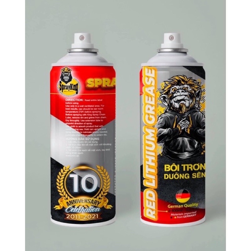 Xịt dưỡng sên lithium sprayking mỡ bò Đức