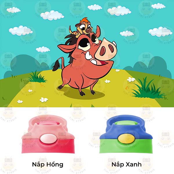 Bình Uống Nước Giữ Nhiệt Cho Bé Có Ống Hút Hình Lion King - Tỉ Mỉ Studio