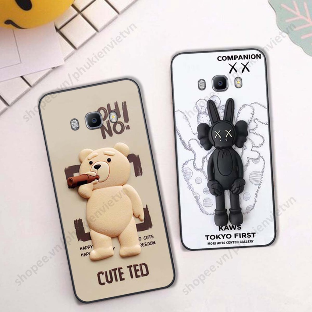 Ốp lưng Samsung J5 / J7 2016 / J510 J710 in hình hiệu ứng 3D gấu, kaws, chuột dễ thương