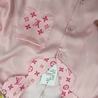 BỘ LỤA PYJAMA L.V HỒNG CAO CẤP