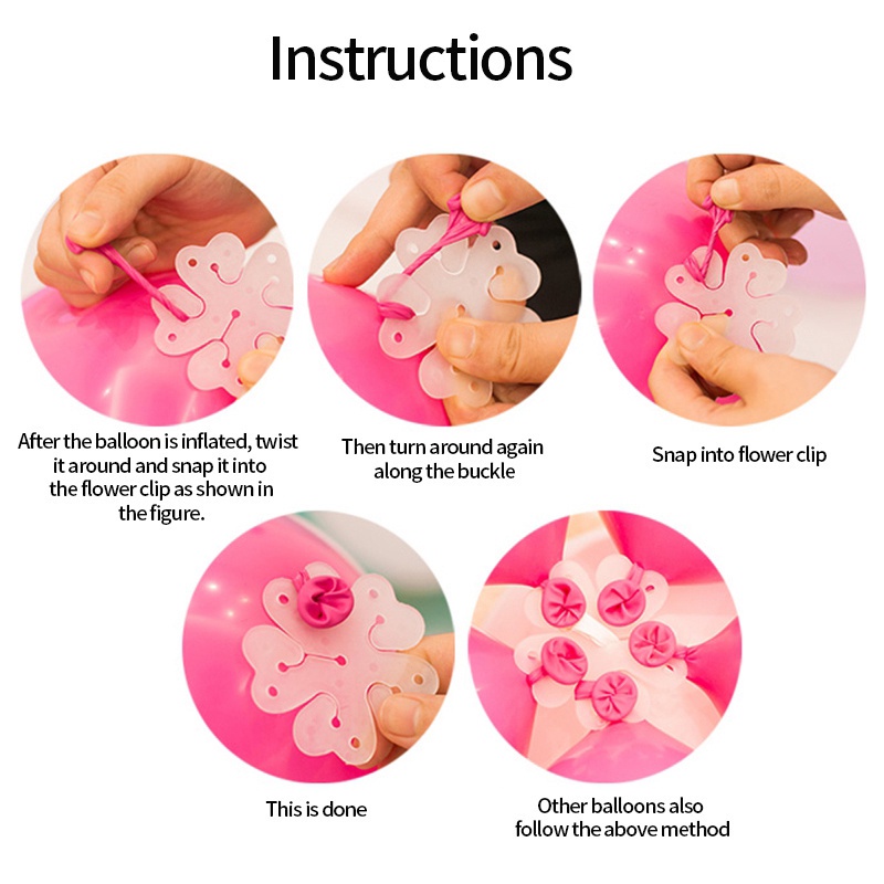 Kẹp Bong Bóng Hình Bông Hoa Trang Trí Tiệc Sinh Nhật