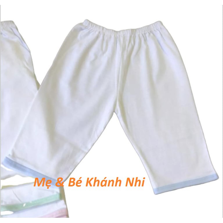 Combo 5 Quần Dài Sơ Sinh Cotton Cao Cấp Trắng JOU - Quần Dài Cho Bé Sơ Sinh