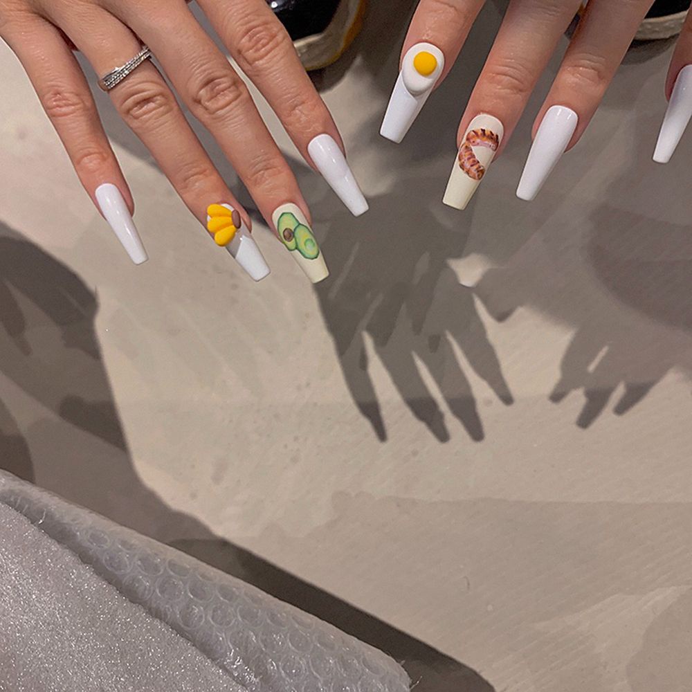 [Hàng mới về] Set 10 phụ kiện trang trí móng tay hình hoạt hình 3D phong cách Nhật Bản đơn giản dễ thương