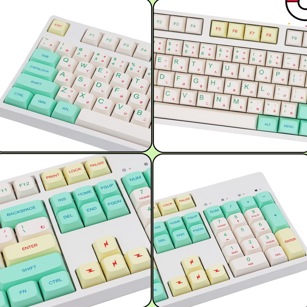 Keycap Cho Bàn Phím Cơ Pokemon Thick PBT XDA Profile 162 Phím | Ezpc