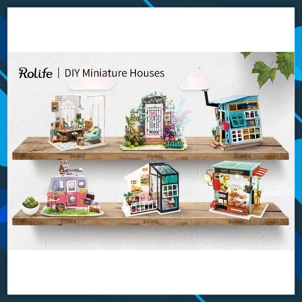 Mô hình nhà búp bê gỗ DIY Nhà búp bê có đèn Wooden hut Robotime Toy World