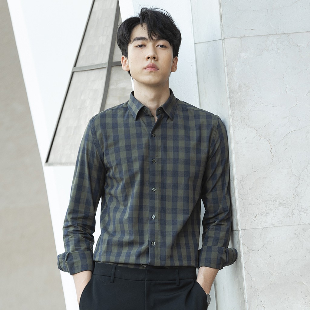 Áo sơ mi BEN & TOD họa tiết cotton cao cấp co giãn phong cách đơn giản công sở trẻ trung 09063