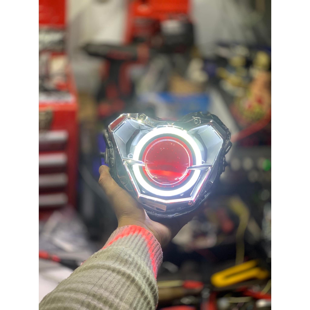 Choá Winner V1, GTR150, RS150 Gắn Sẵn Bi Led B11 Lens Xanh Tím - Bảo Hành 12 Tháng