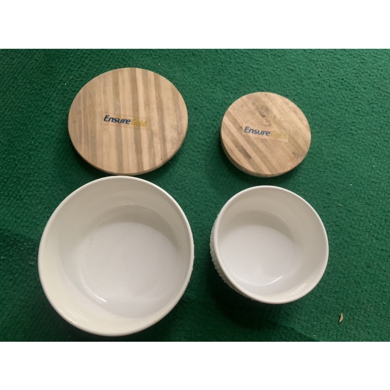 Hũ đựng thực phẩm bằng sứ có nắp đậy bằng gỗ