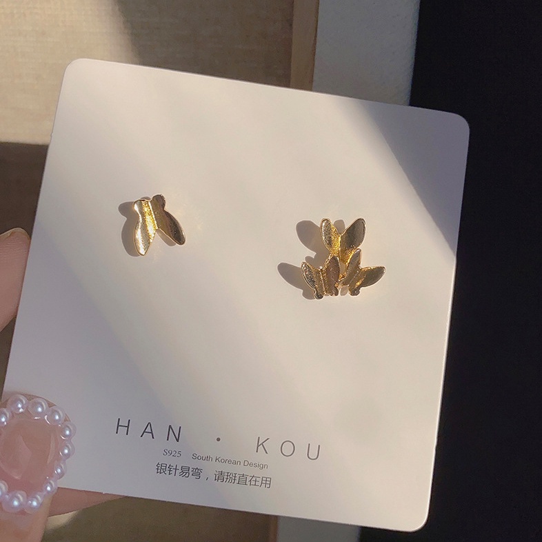 Bông tai hình bướm mạ vàng phong cách đơn giản nữ tính ANNIE D96