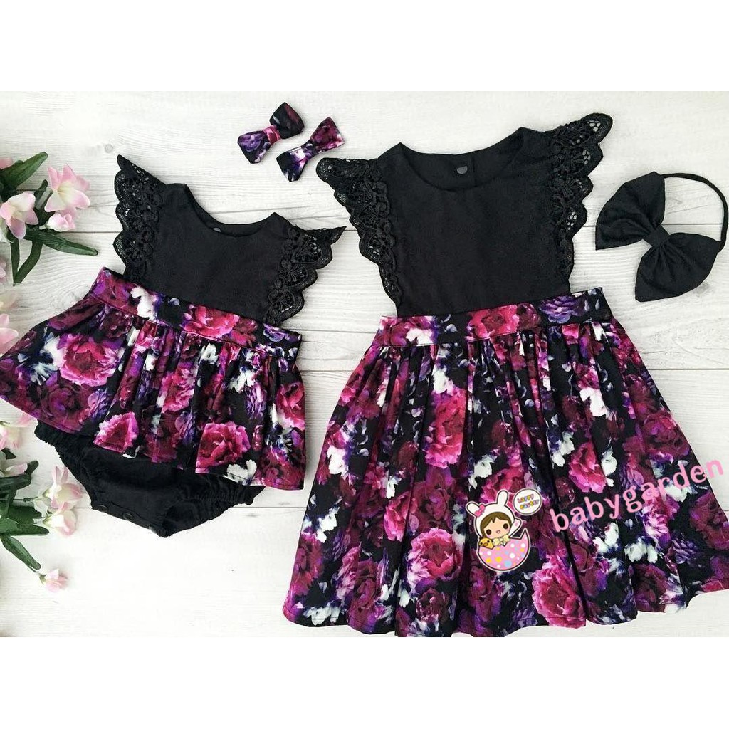 ღ♛ღToddelr Kids Baby Girls Sister Matching Floral Jumpsuit Romper Dress Outfits Set